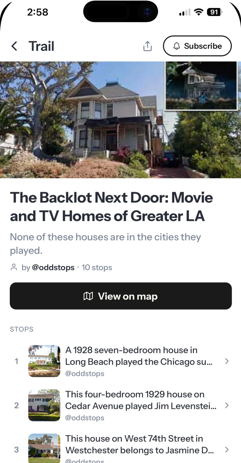 A trail page: The Backlot Next Door, movie and TV homes of Greater LA, ten stops